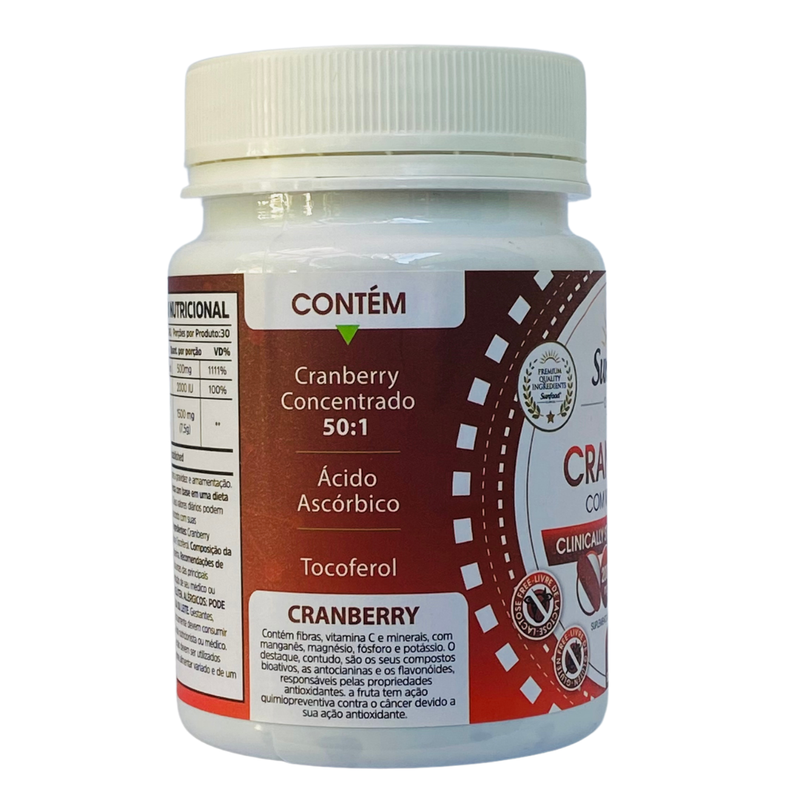 Cranberry Com Vitamina C Vitamina E Sunfood 2000mg 60Softgels