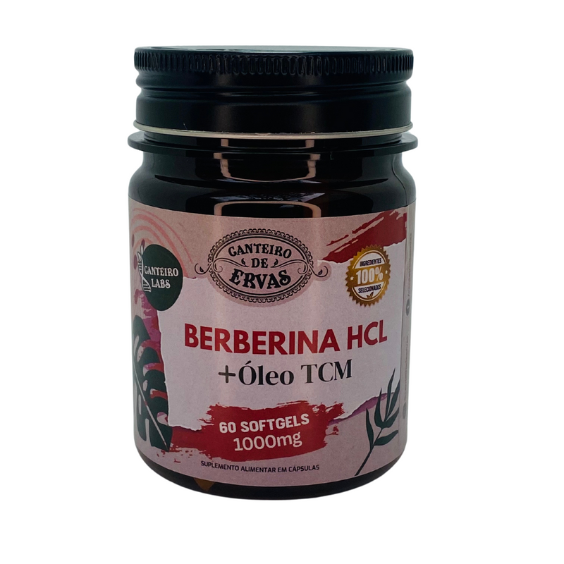 Berberina HCL + Óleo TCM Canteiro de Ervas 1000mg 60Softgels