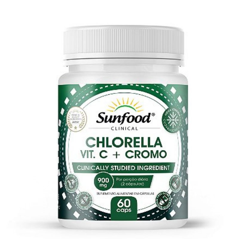 Chlorella Vitamina C Cromo Sunfood 900mg 60Caps