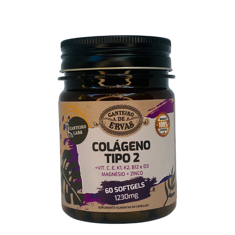 Colágeno Tipo2 Canteiro de Erva 1230mg 60Softgels