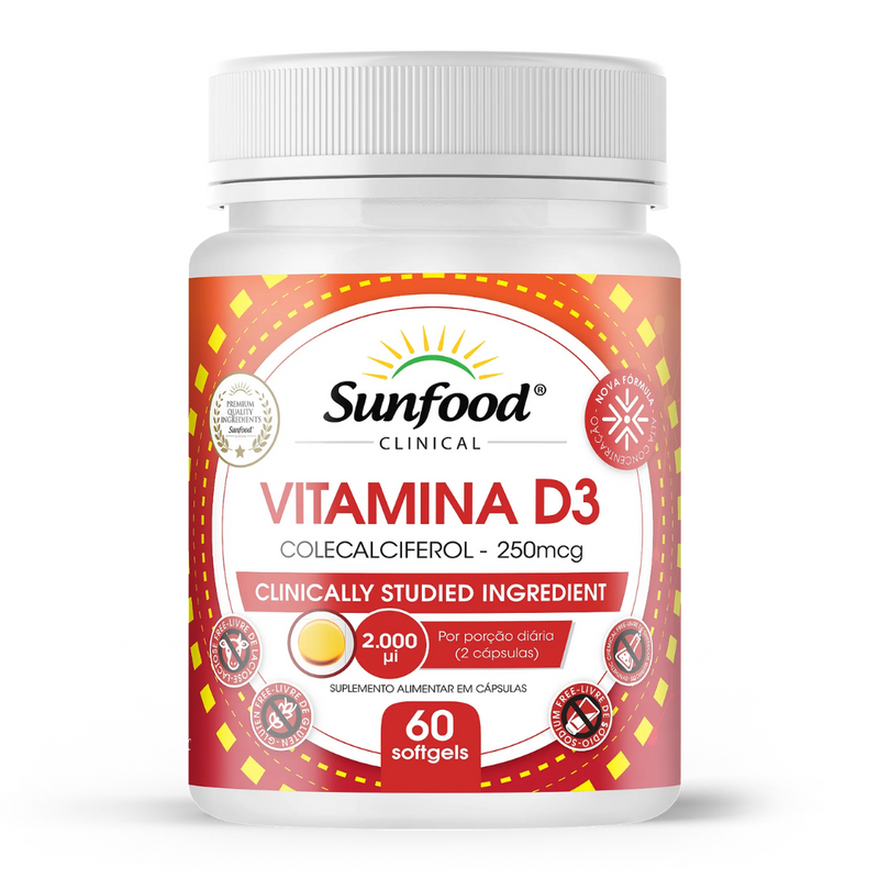 Vitamina D3 Sunfood 2.000ui 60Softgels