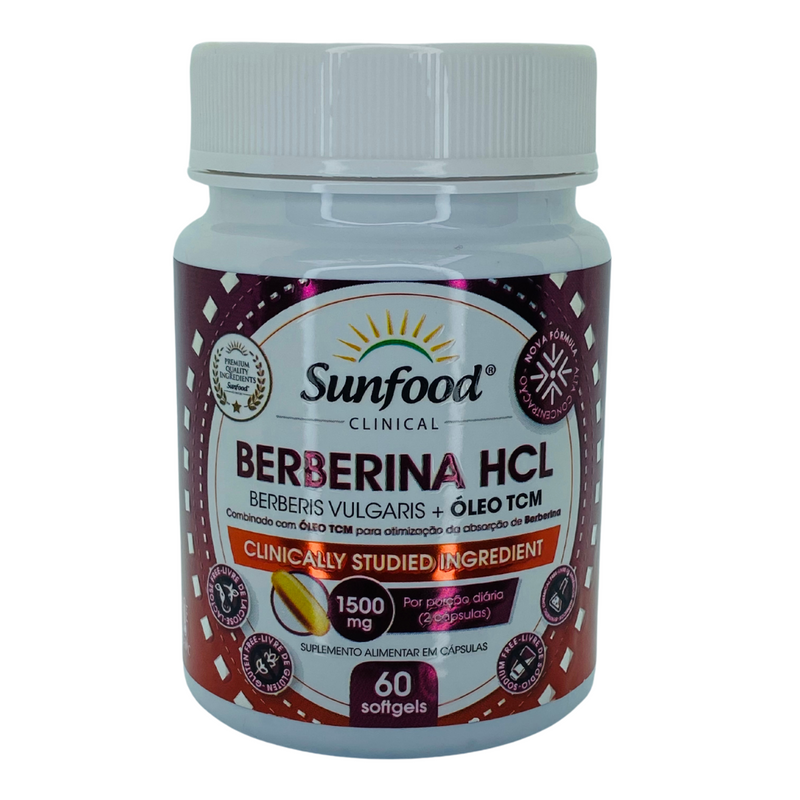 Berberina HCL Sunfood 60 Caps SoftGels 1500Mg