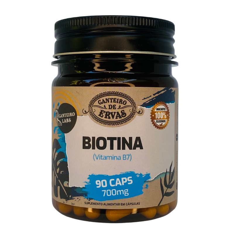 Biotina Vitamina B7 Canteiro de Ervas 700mg 90Caps