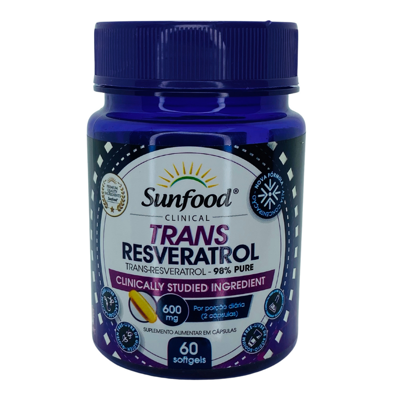 Trans-Resveratrol 98% puro Sunfood 600mg 60SoftGels