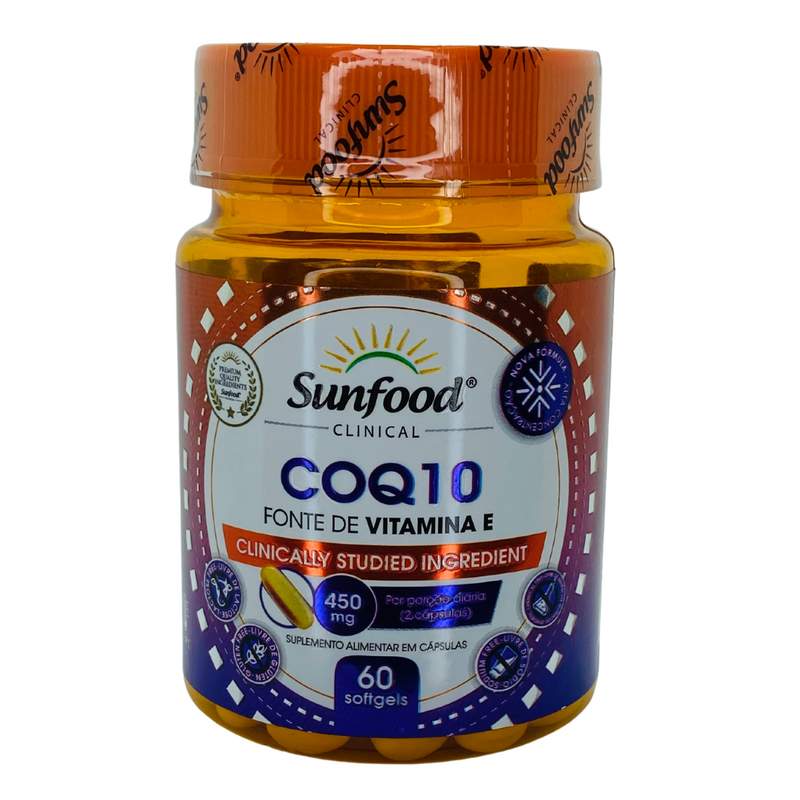 Coq10 Fonte de Vitamina E Sunfood 450mg 60Sofgels