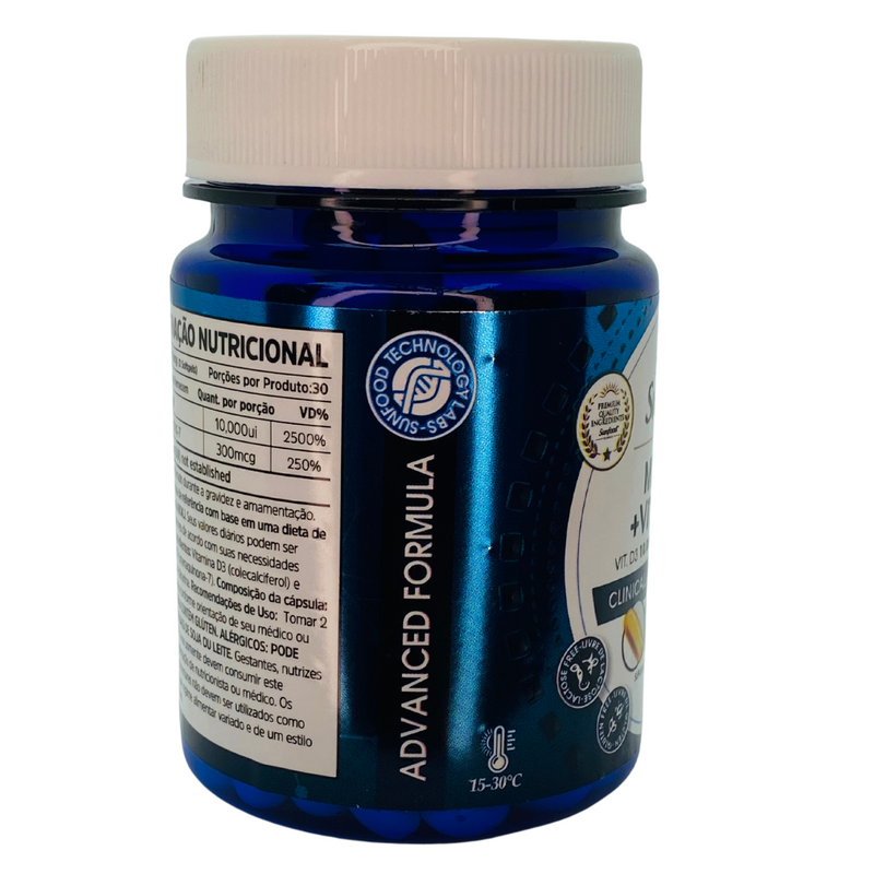 Mega D3 + Vitamina K2MK-7 Sunfood 500mg 60Softgels