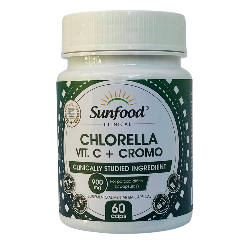 Chlorella Vitamina C Cromo Sunfood 900mg 60Caps