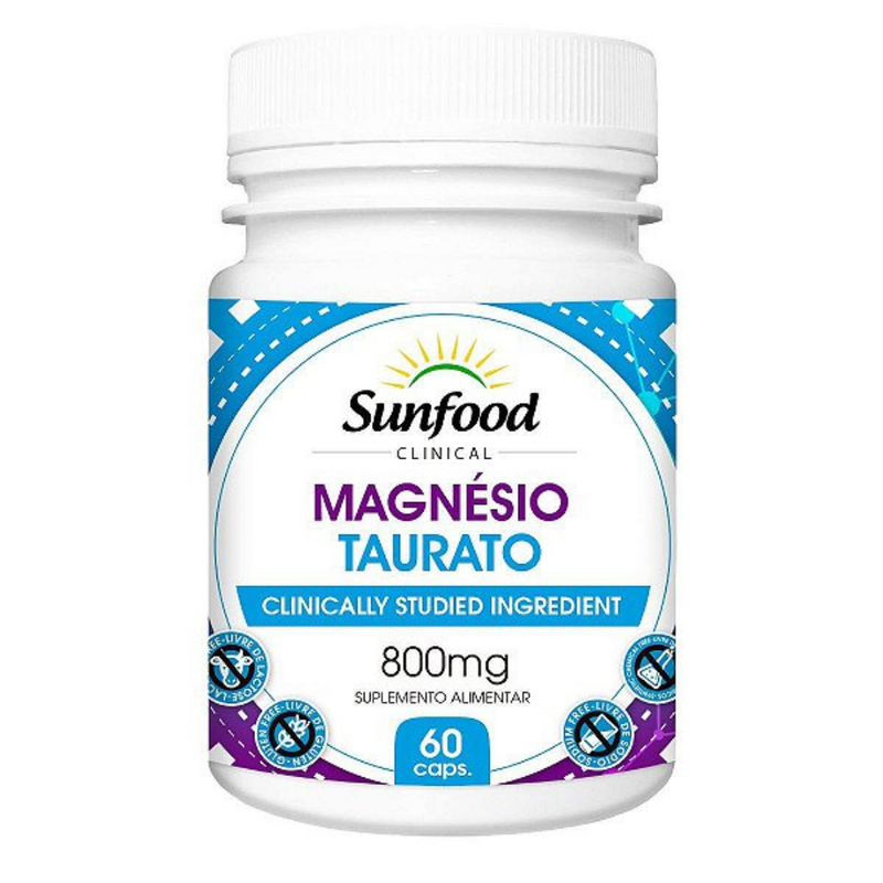 Magnésio Taurato Sunfood 800mg 60Caps