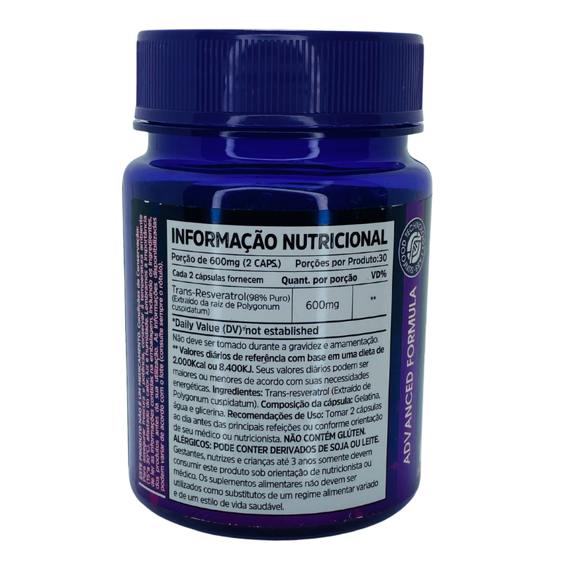 Trans-Resveratrol 98% puro Sunfood 600mg 60SoftGels