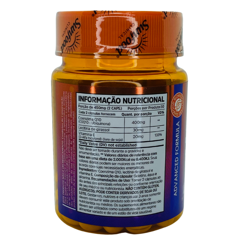 Coq10 Fonte de Vitamina E Sunfood 450mg 60Sofgels