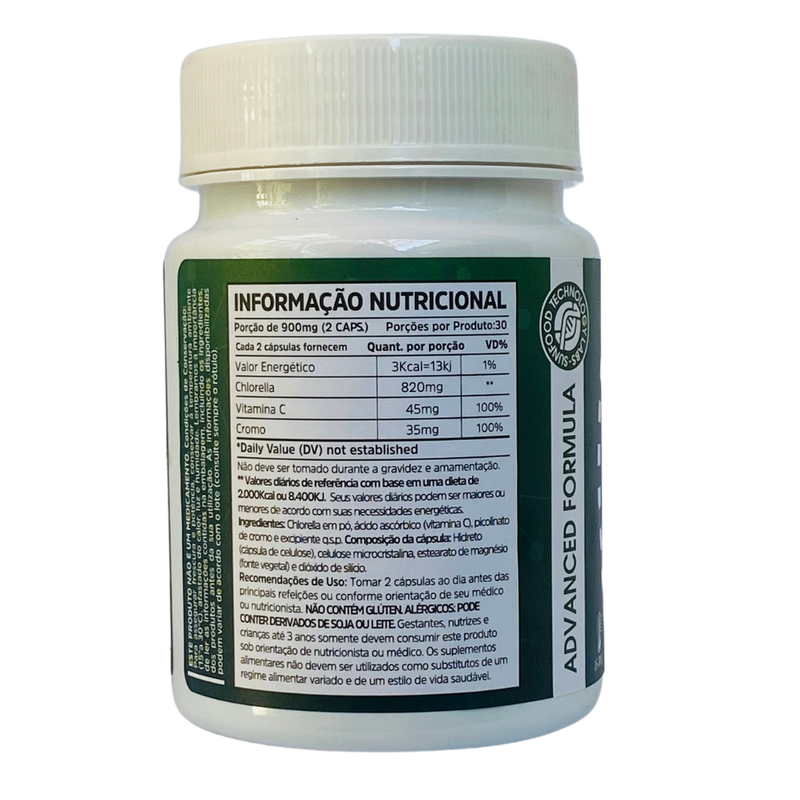 Chlorella Vitamina C Cromo Sunfood 900mg 60Caps