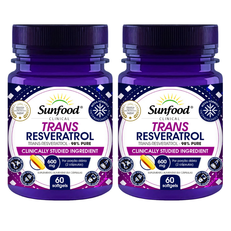 Trans-Resveratrol 98% puro Sunfood 600mg 60SoftGels