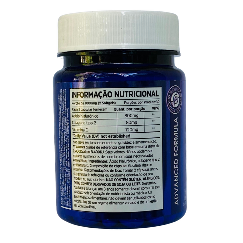 Ácido Hialurônico Colágeno Tipo 2 Sunfood 1000mg 60Softgels