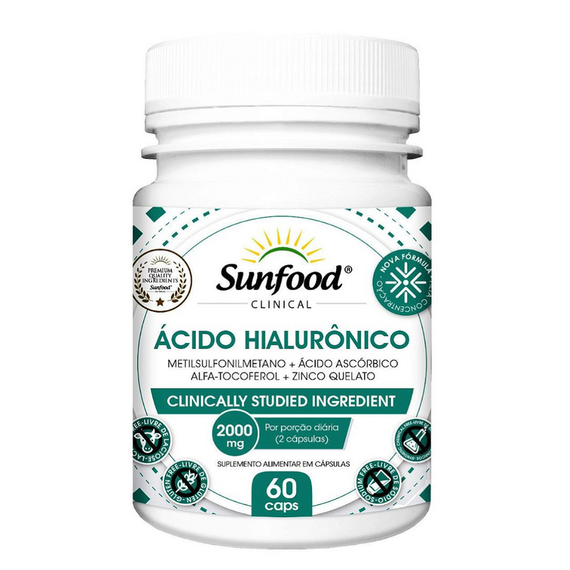 Ácido Hialurônico Sunfood 2000mg 60Caps