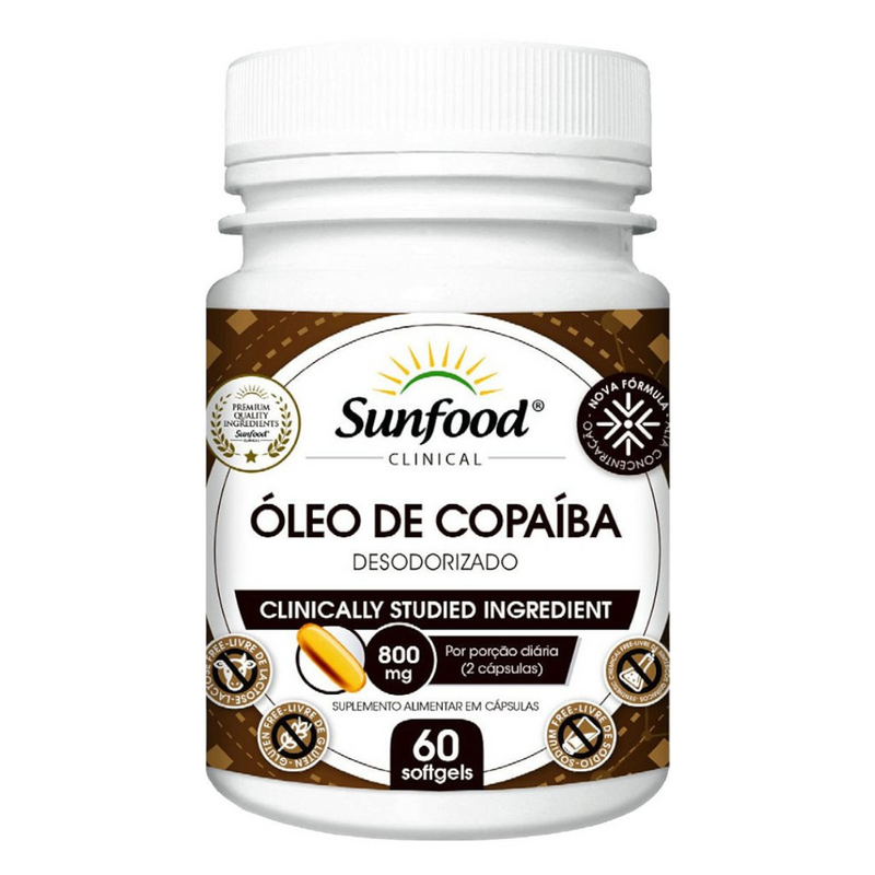 Óleo de Copaíba Sunfood 800mg 60Softgels