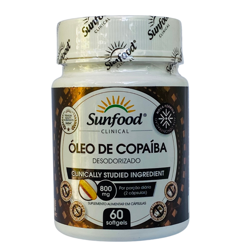 Óleo de Copaíba Sunfood 800mg 60Softgels