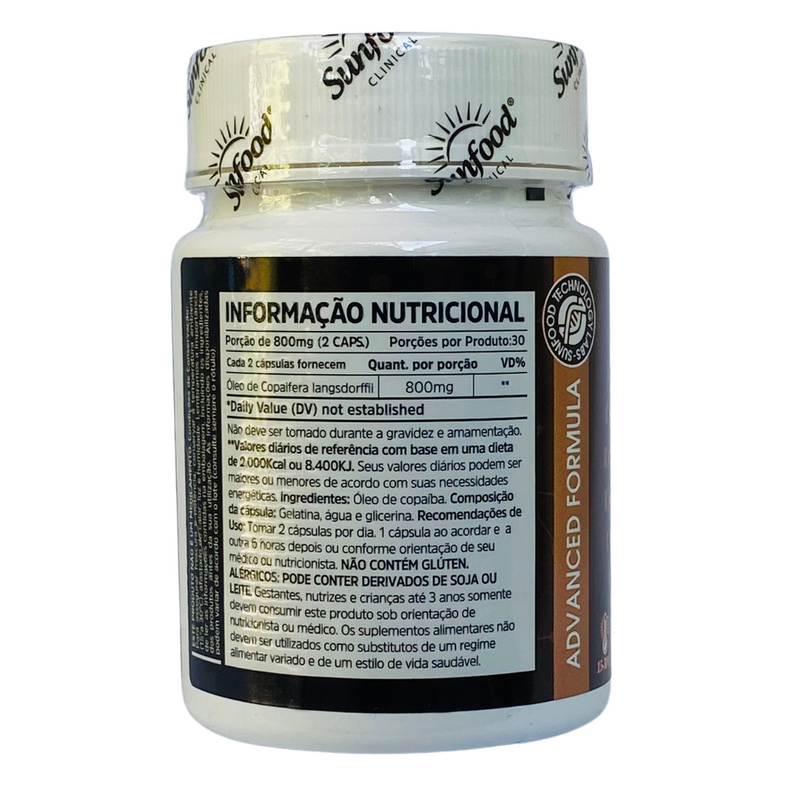 Óleo de Copaíba Sunfood 800mg 60Softgels