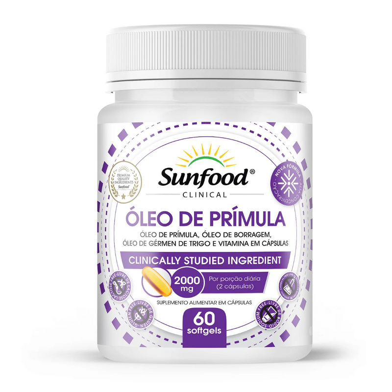 Óleo de Prímula Sunfood 2000mg 60Softgels